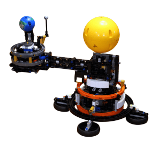 Planet Earth and Moon in Orbit